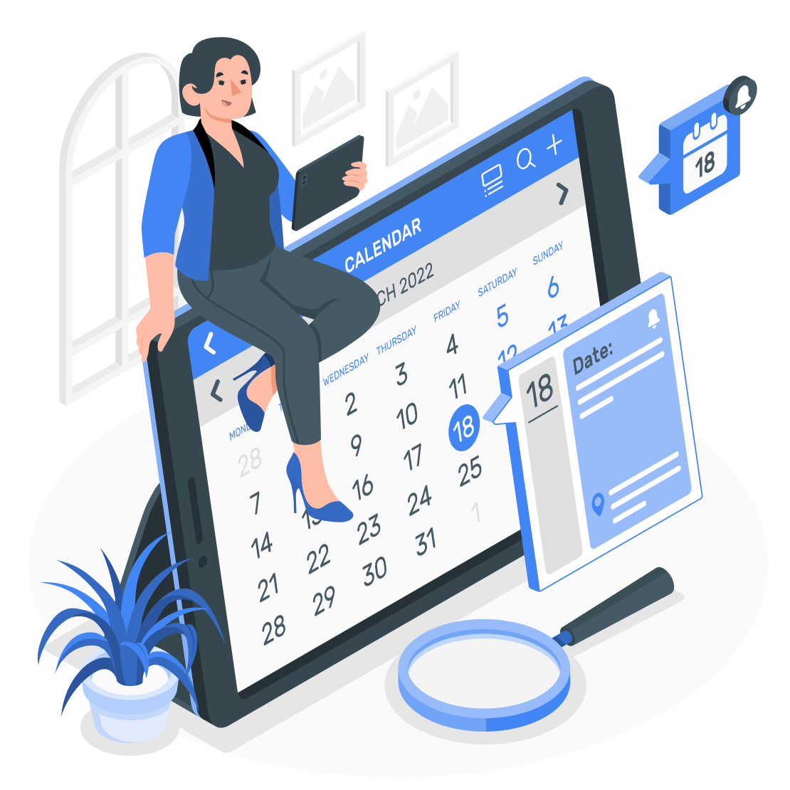 Online calendar illustration