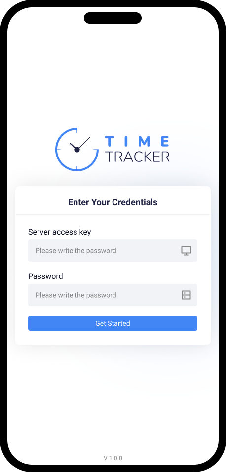 Time Tracker Mobile App - Company Info Screen